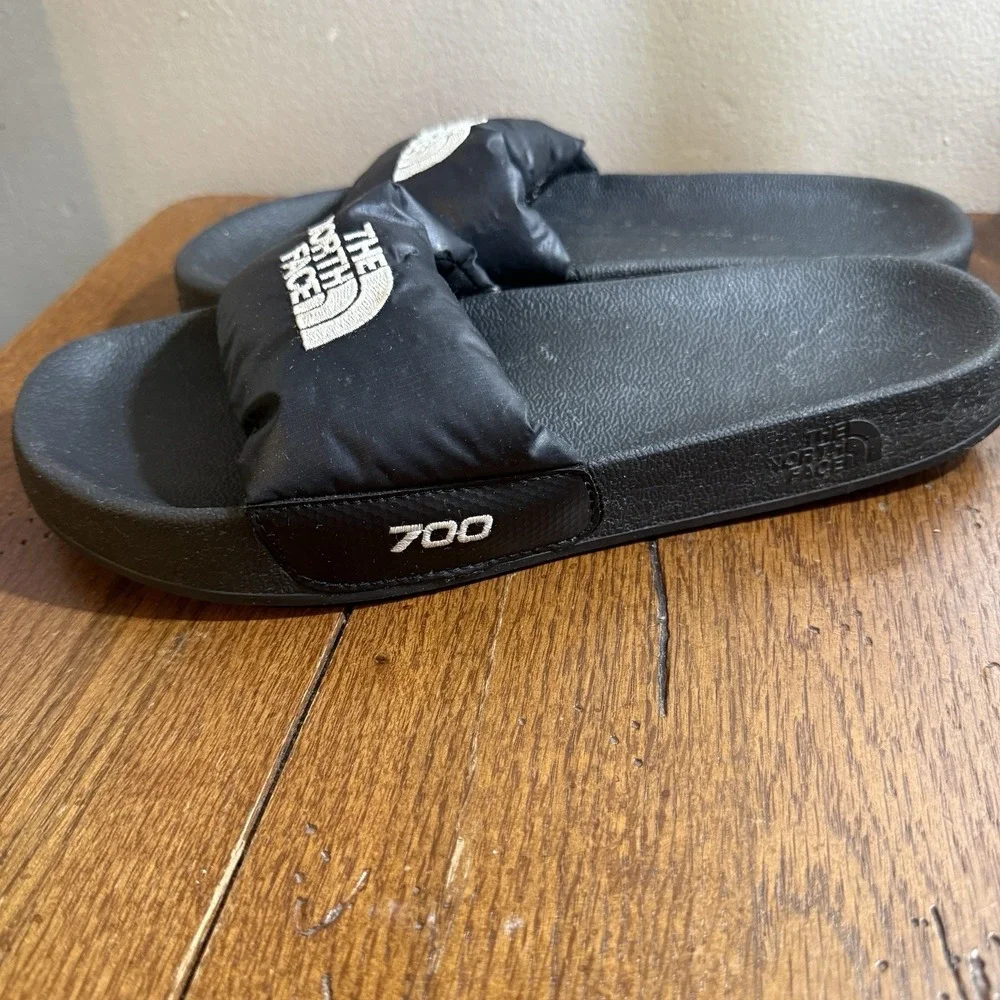 The North Face Men's Nuptse Slides US 9 Black 700 Down Puffer Sandals Shoes